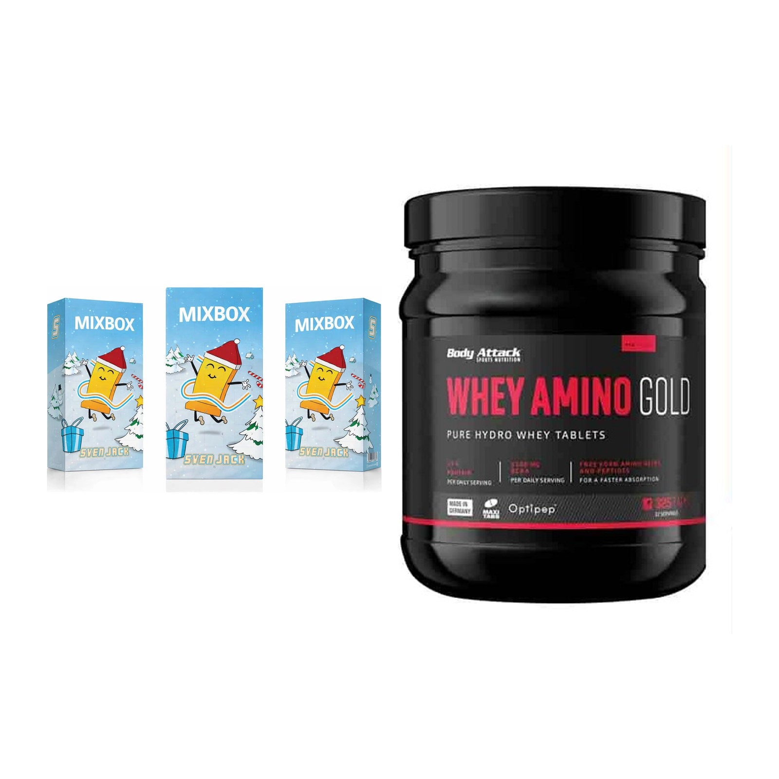 Protein-Frühstücks-Set: Sven Jack MIXBOX + Body Attack Whey – alle enthaltenen Artikel