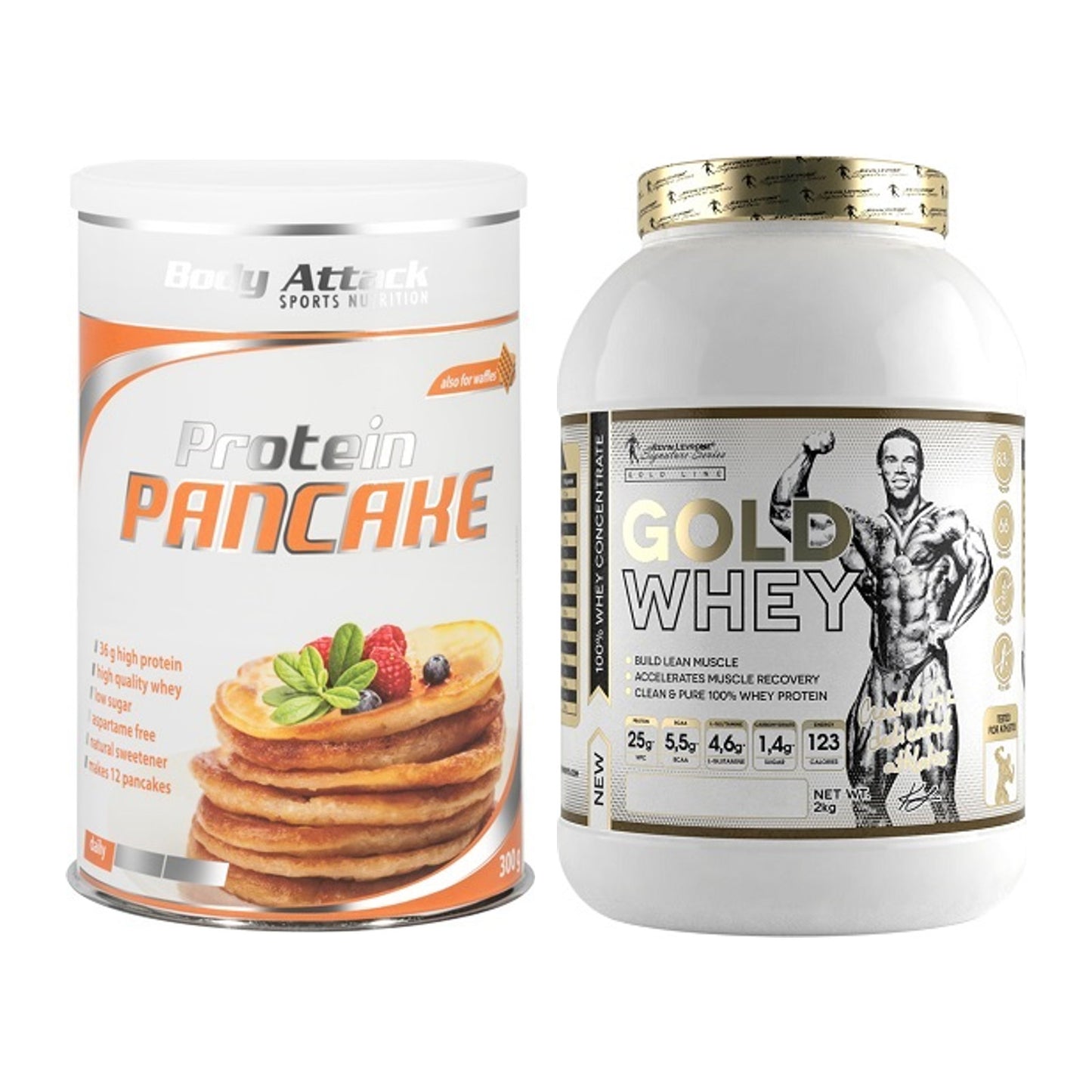 Protein-Frühstücks-Set: Body Attack Protein + Kevin Levrone Gold – alle enthaltenen Artikel