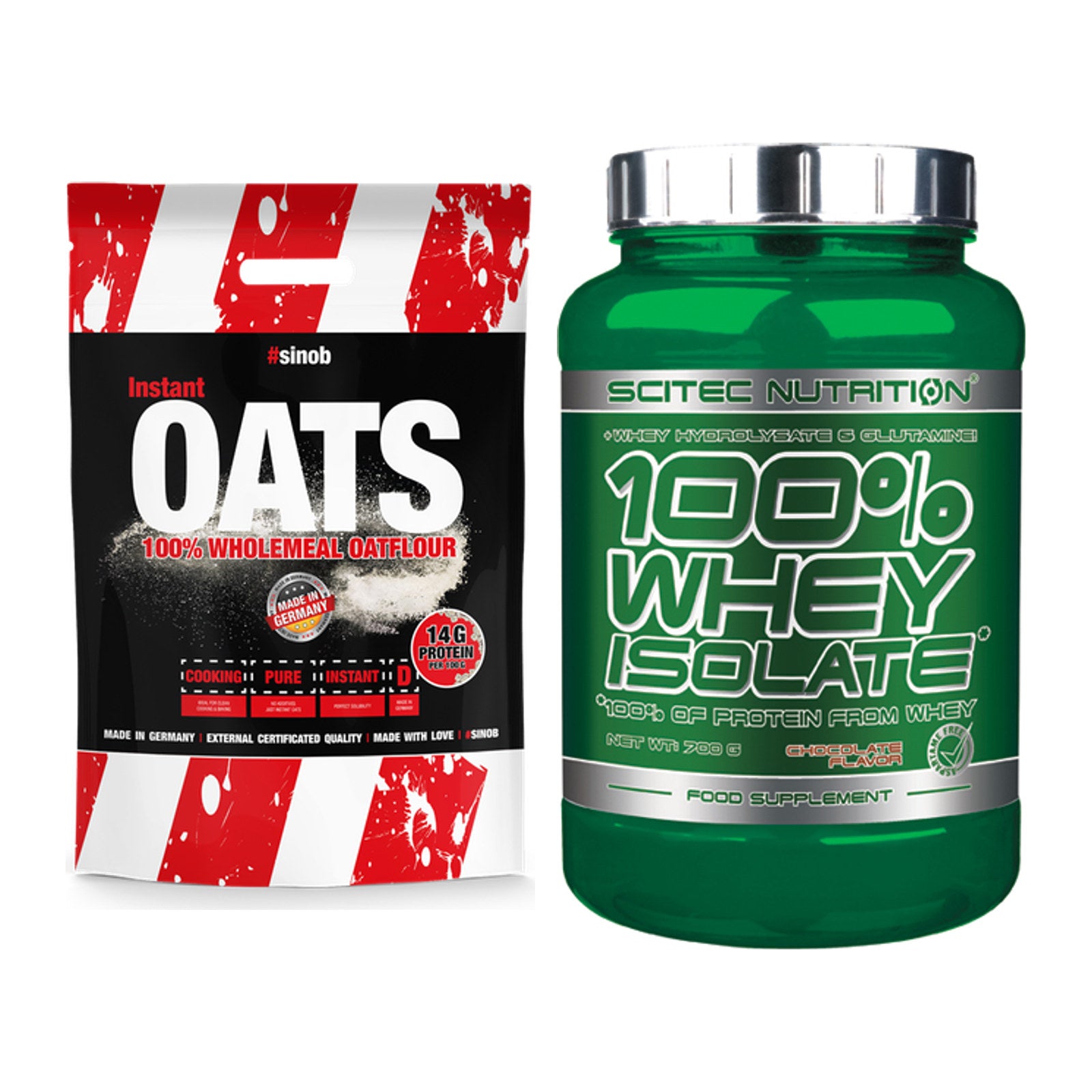 Protein-Frühstücks-Set: Sinob Instant Oats + Scitec Whey Isolate – alle enthaltenen Artikel