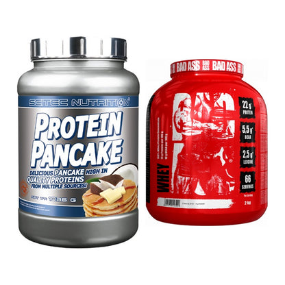 Protein-Frühstücks-Set: Scitec Protein Pancake + BAD ASS Whey – alle enthaltenen Artikel