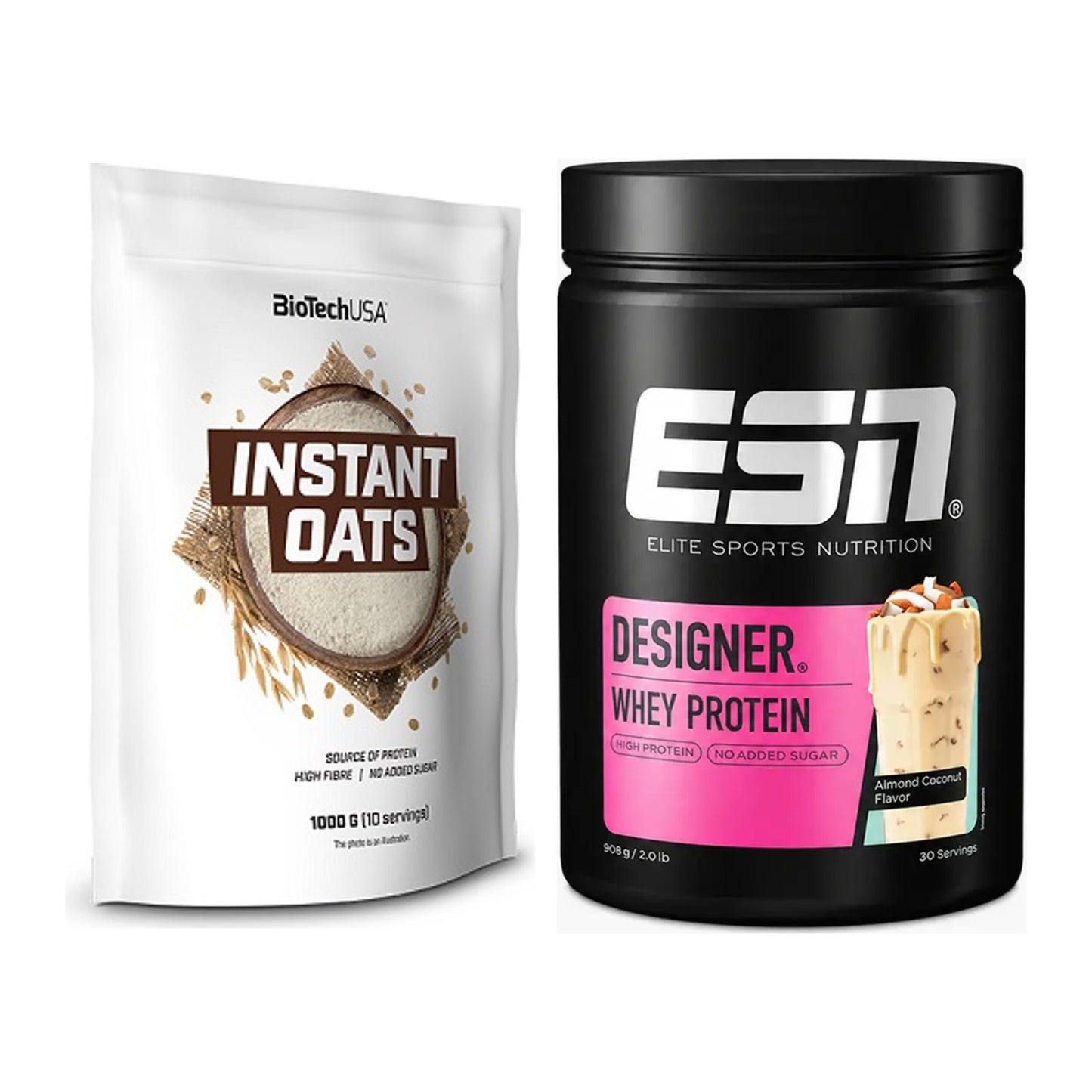 Protein-Frühstücks-Set: BioTech Instant Oats + ESN Designer Whey – alle enthaltenen Artikel
