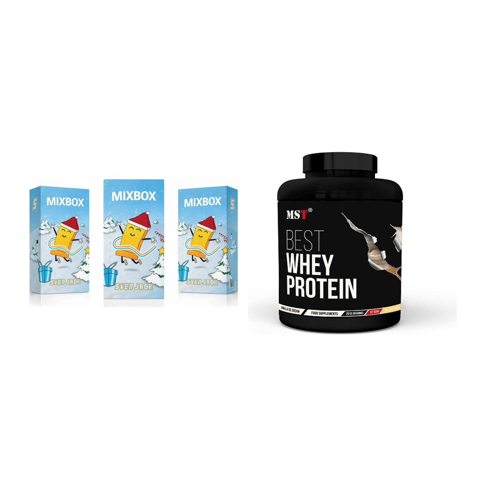 Protein-Frühstücks-Set: Sven Jack MIXBOX + MST Best Whey Protein – alle enthaltenen Artikel