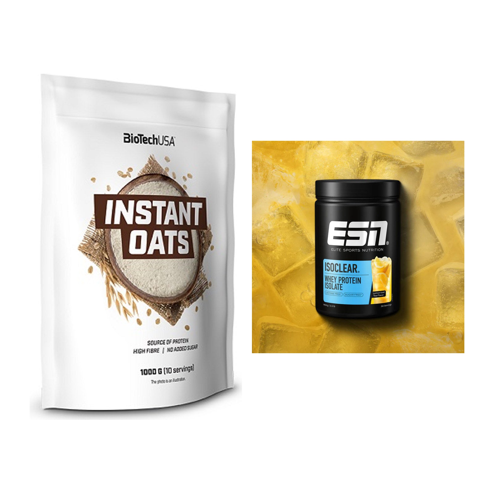 Protein-Frühstücks-Set: BioTech Instant Oats + ESN ISOCLEAR Whey – alle enthaltenen Artikel