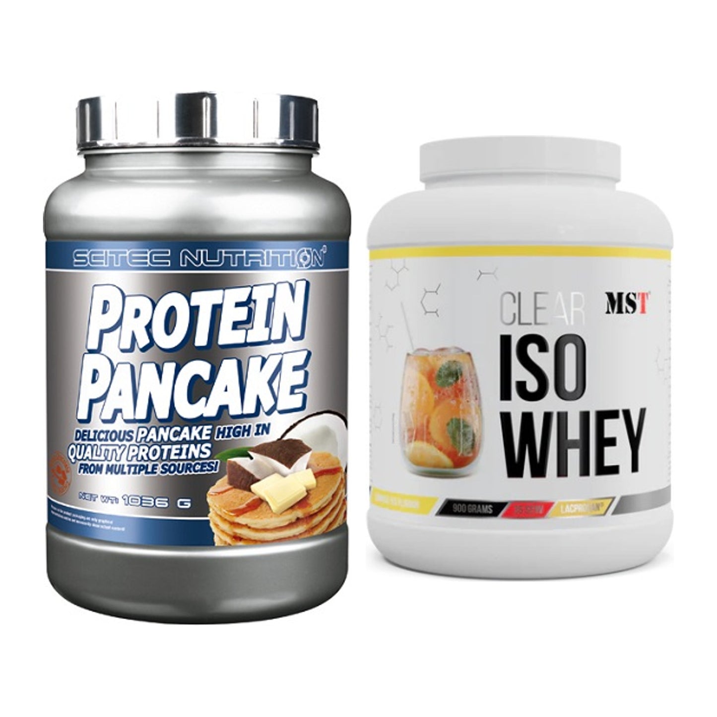 Protein-Frühstücks-Set: Scitec Protein Pancake + MST Iso Clear – alle enthaltenen Artikel