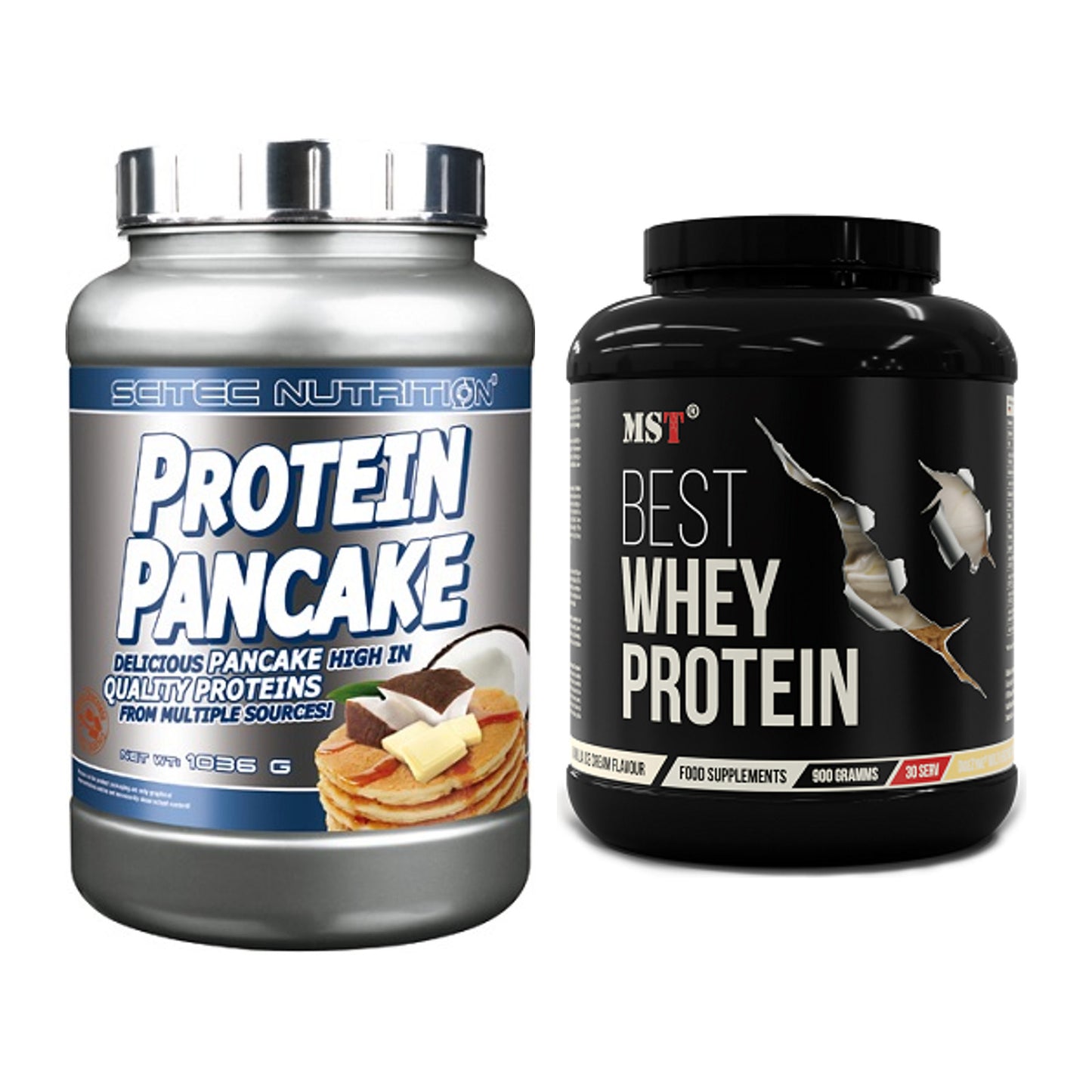 Protein-Frühstücks-Set: Scitec Protein Pancake + MST Best Whey Protein – alle enthaltenen Artikel
