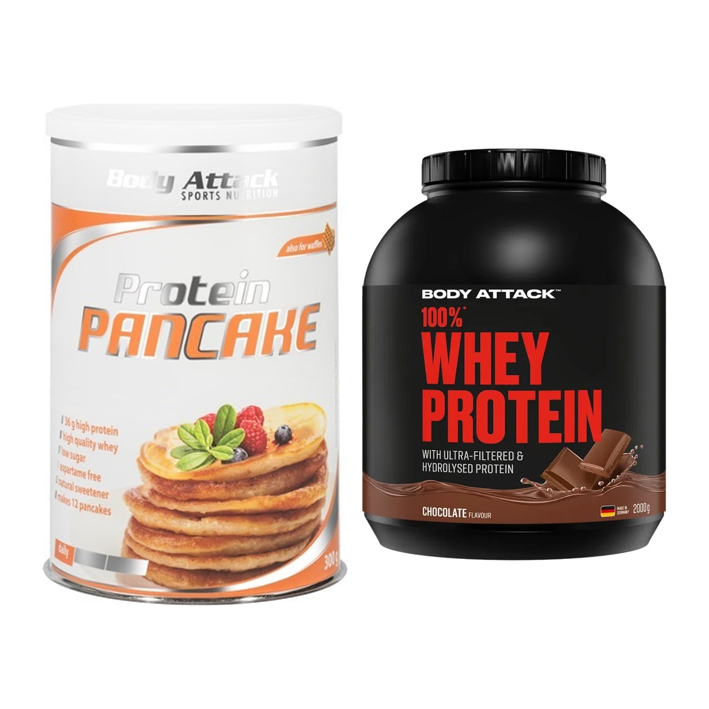 Protein-Frühstücks-Set: Body Attack Protein + Body Attack 100% Whey – alle enthaltenen Artikel
