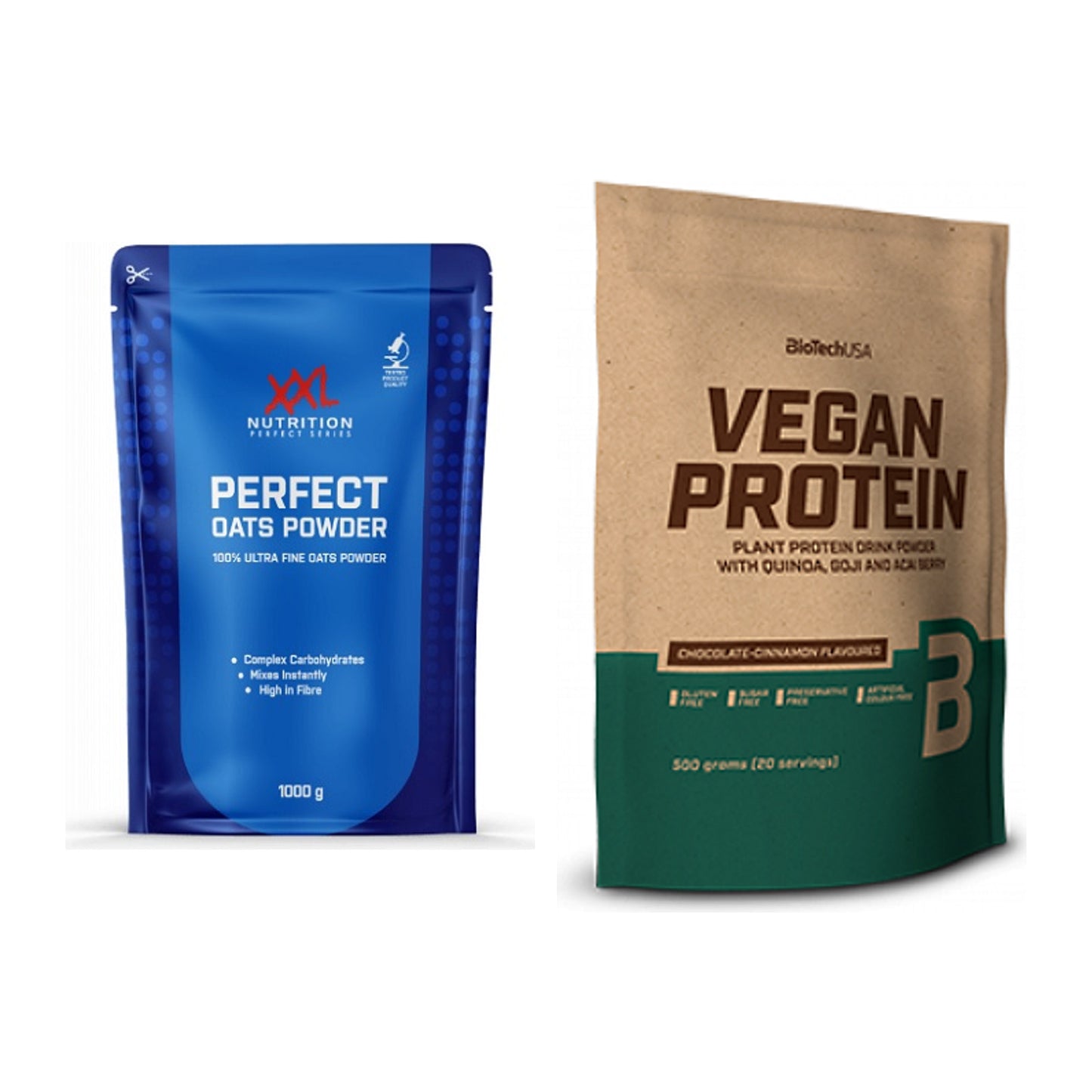 Protein-Frühstücks-Set: XXL Nutrition Perfect + BioTech Vegan Protein – alle enthaltenen Artikel
