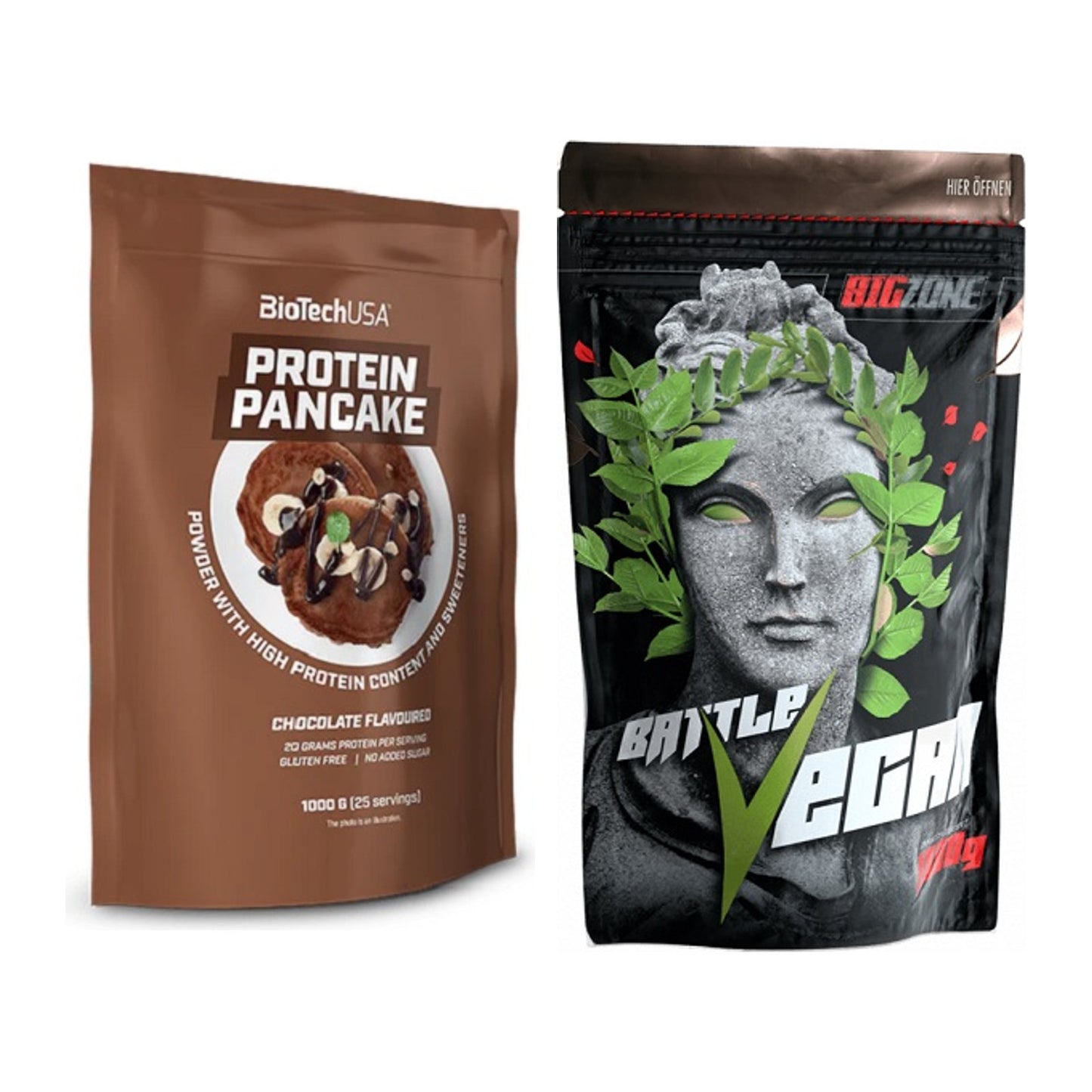 Protein-Frühstücks-Set: BioTech Protein + Big Zone Battle Vegan – alle enthaltenen Artikel