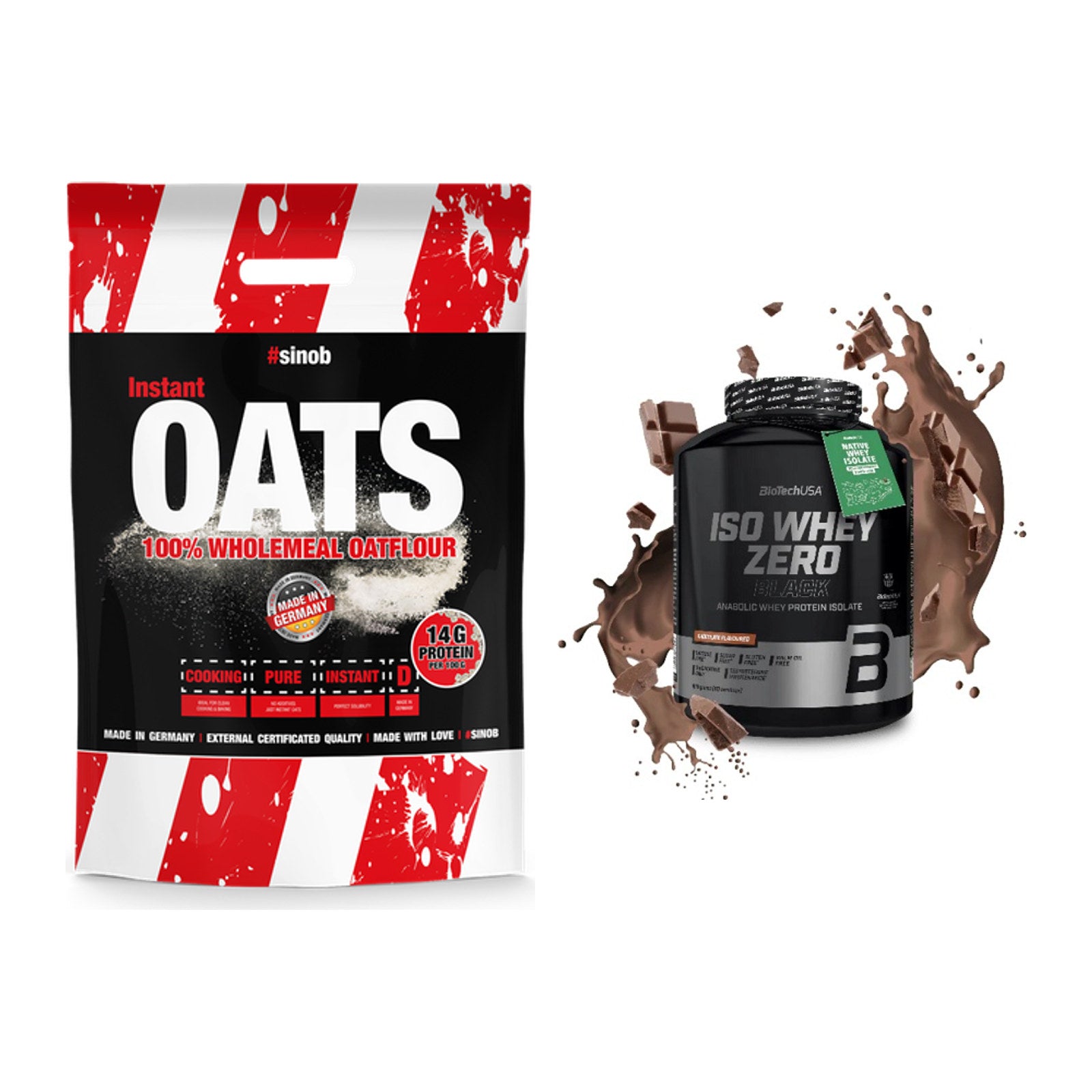 Protein-Frühstücks-Set: Sinob Instant Oats + BioTech Iso Whey Zero – alle enthaltenen Artikel