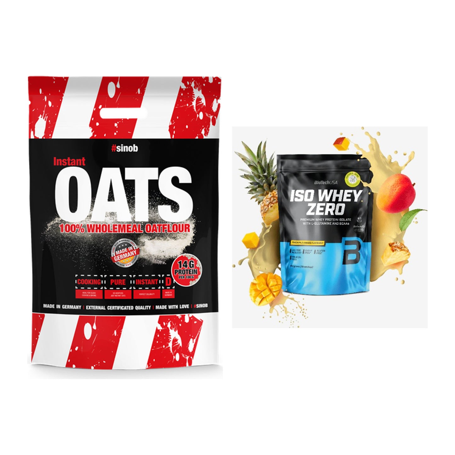 Protein-Frühstücks-Set: Sinob Instant Oats + BioTech Iso Whey Zero – alle enthaltenen Artikel