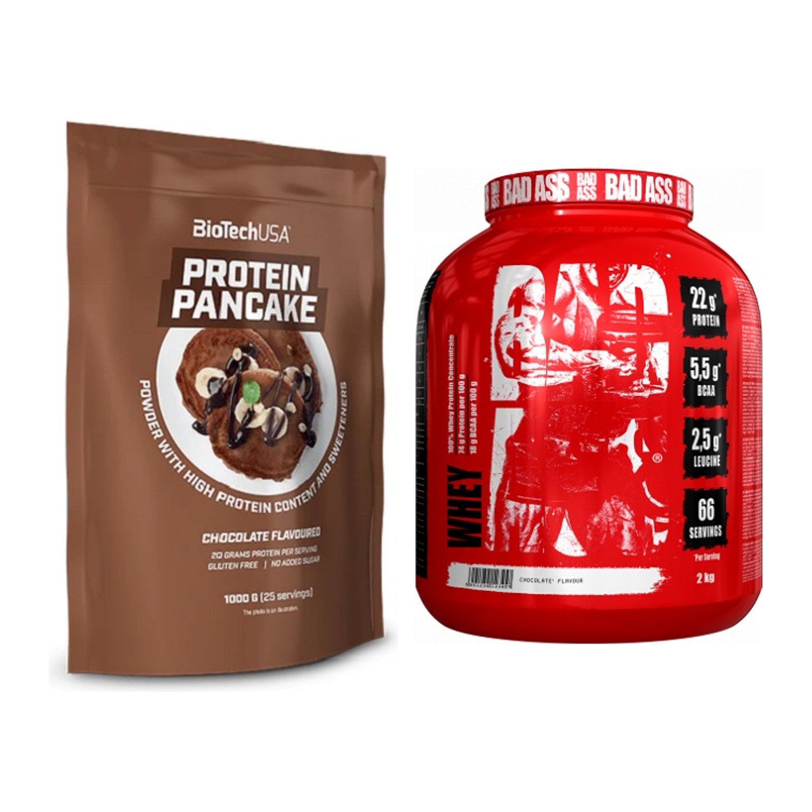 Protein-Frühstücks-Set: BioTech Protein Pancake + BAD ASS Whey – alle enthaltenen Artikel