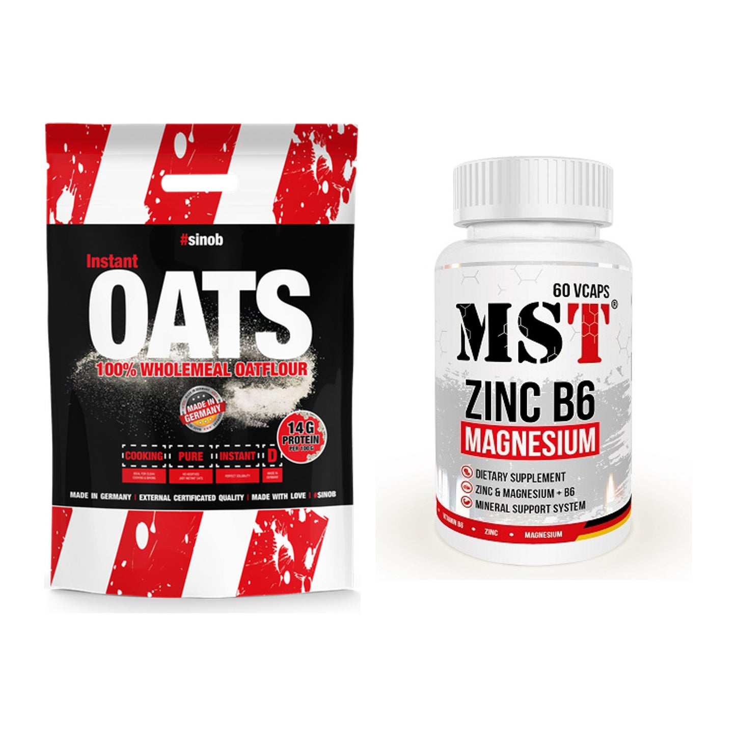 Protein-Frühstücks-Set: Sinob Instant Oats + MST Zinc + Magnesium – alle enthaltenen Artikel