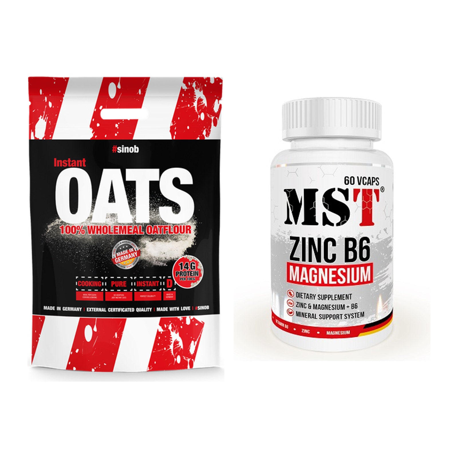 Protein-Frühstücks-Set: Sinob Instant Oats + MST Zinc + Magnesium – alle enthaltenen Artikel