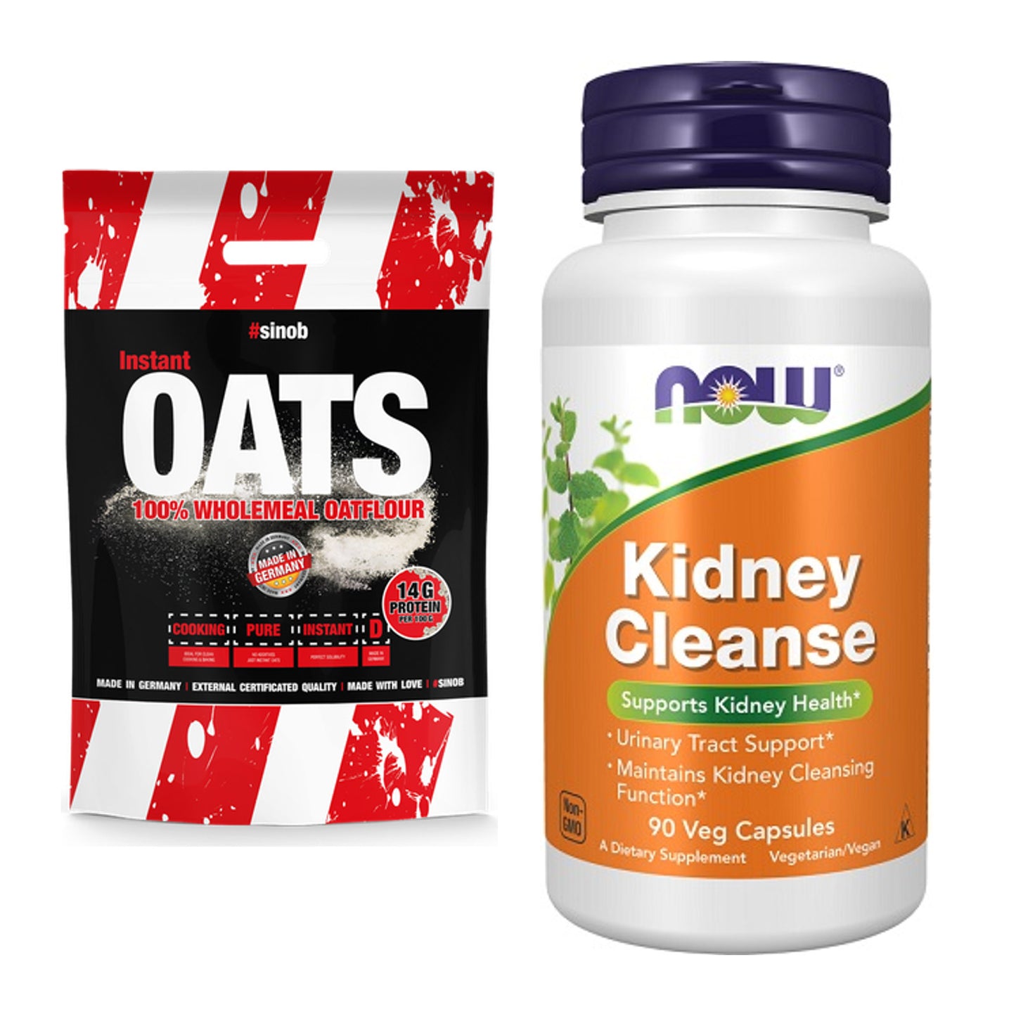 Protein-Frühstücks-Set: Sinob Instant Oats + NOW Foods Kidney – alle enthaltenen Artikel