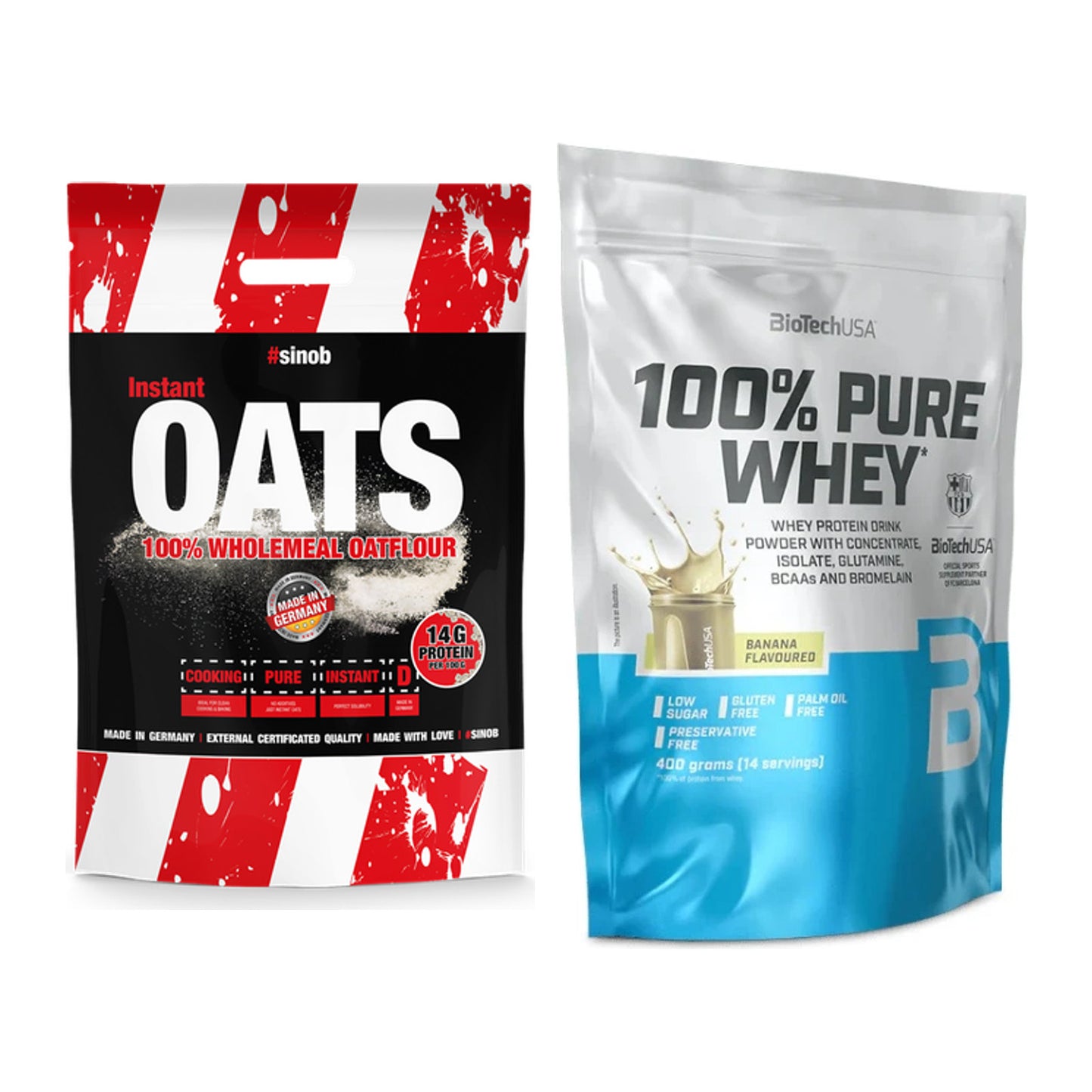Protein-Frühstücks-Set: Sinob Instant Oats + BioTech 100% Pure Whey – alle enthaltenen Artikel
