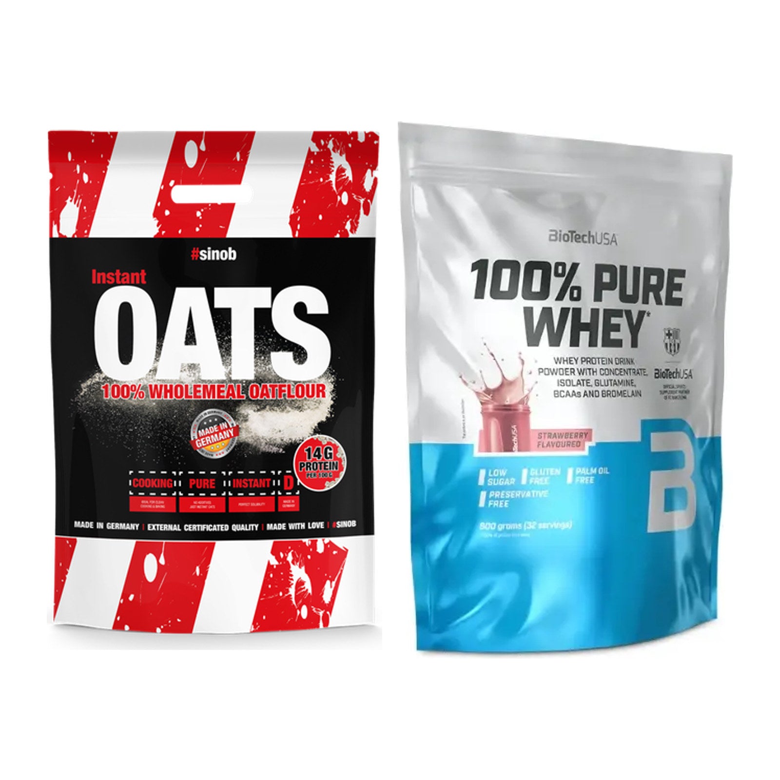 Protein-Frühstücks-Set: Sinob Instant Oats + BioTech 100% Pure Whey – alle enthaltenen Artikel
