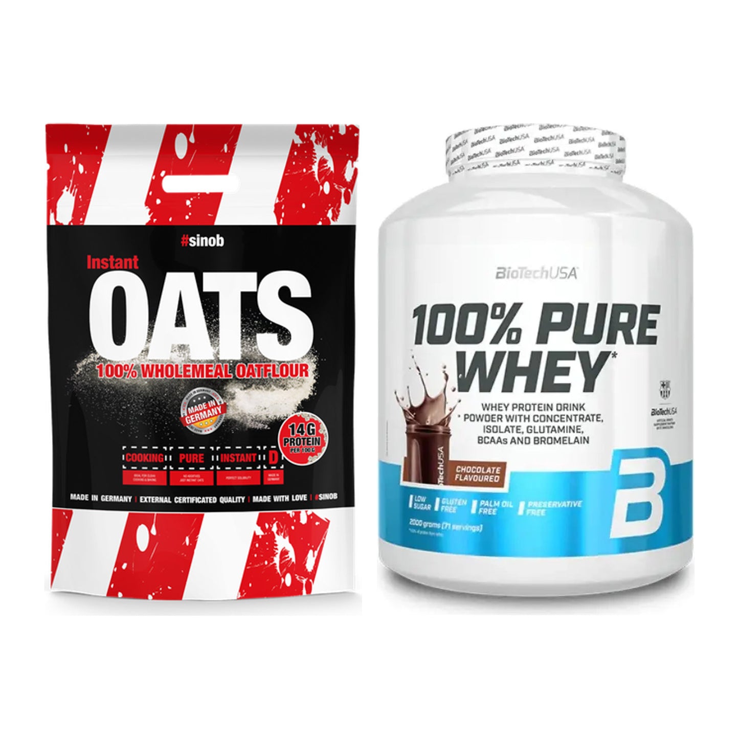 Protein-Frühstücks-Set: Sinob Instant Oats + BioTech 100% Pure Whey – alle enthaltenen Artikel