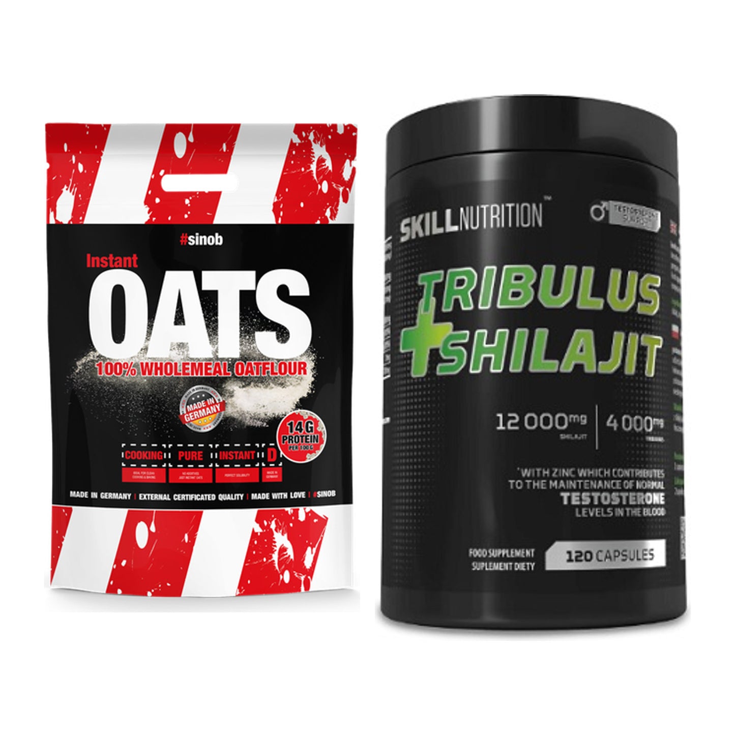 Protein-Frühstücks-Set: Sinob Instant Oats + Skill Nutrition Tribulus – alle enthaltenen Artikel