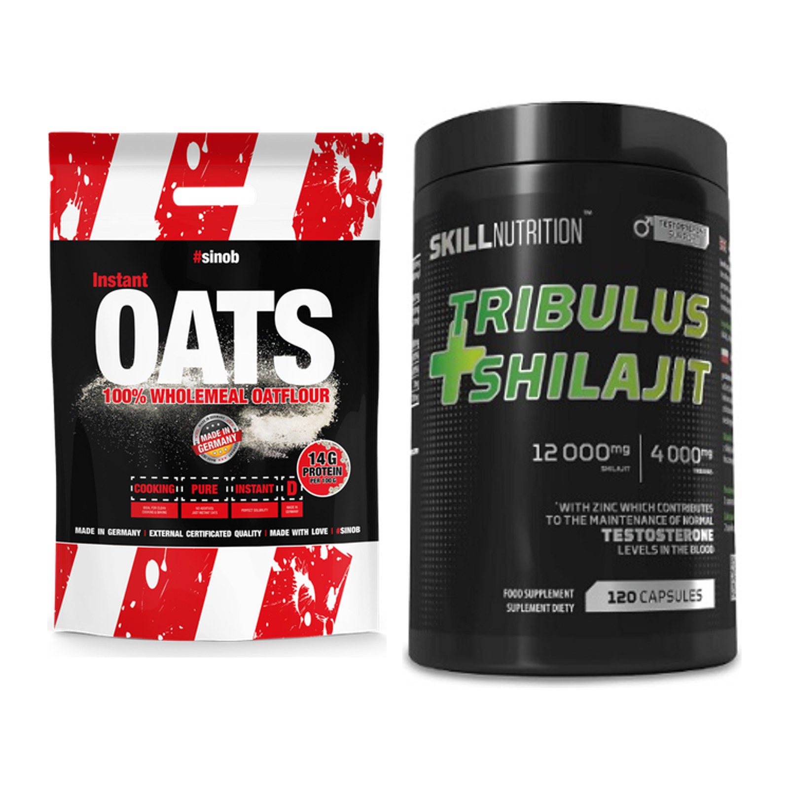 Protein-Frühstücks-Set: Sinob Instant Oats + Skill Nutrition Tribulus – alle enthaltenen Artikel