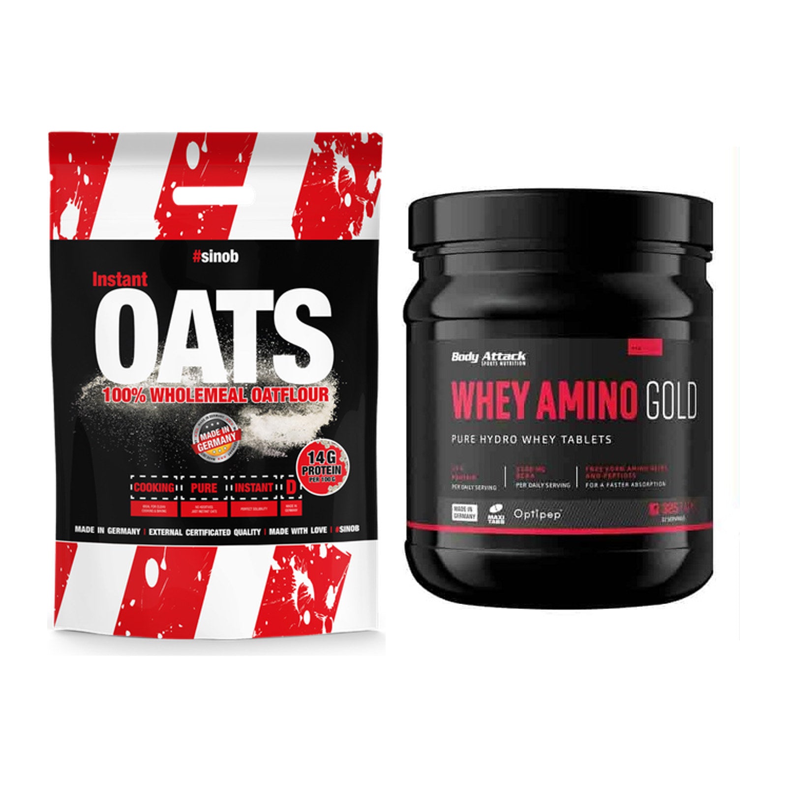 Protein-Frühstücks-Set: Sinob Instant Oats + Body Attack Whey – alle enthaltenen Artikel