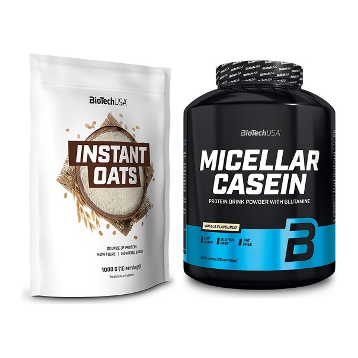 Protein-Frühstücks-Set: BioTech Instant Oats + BioTech Micellar Casein – alle enthaltenen Artikel