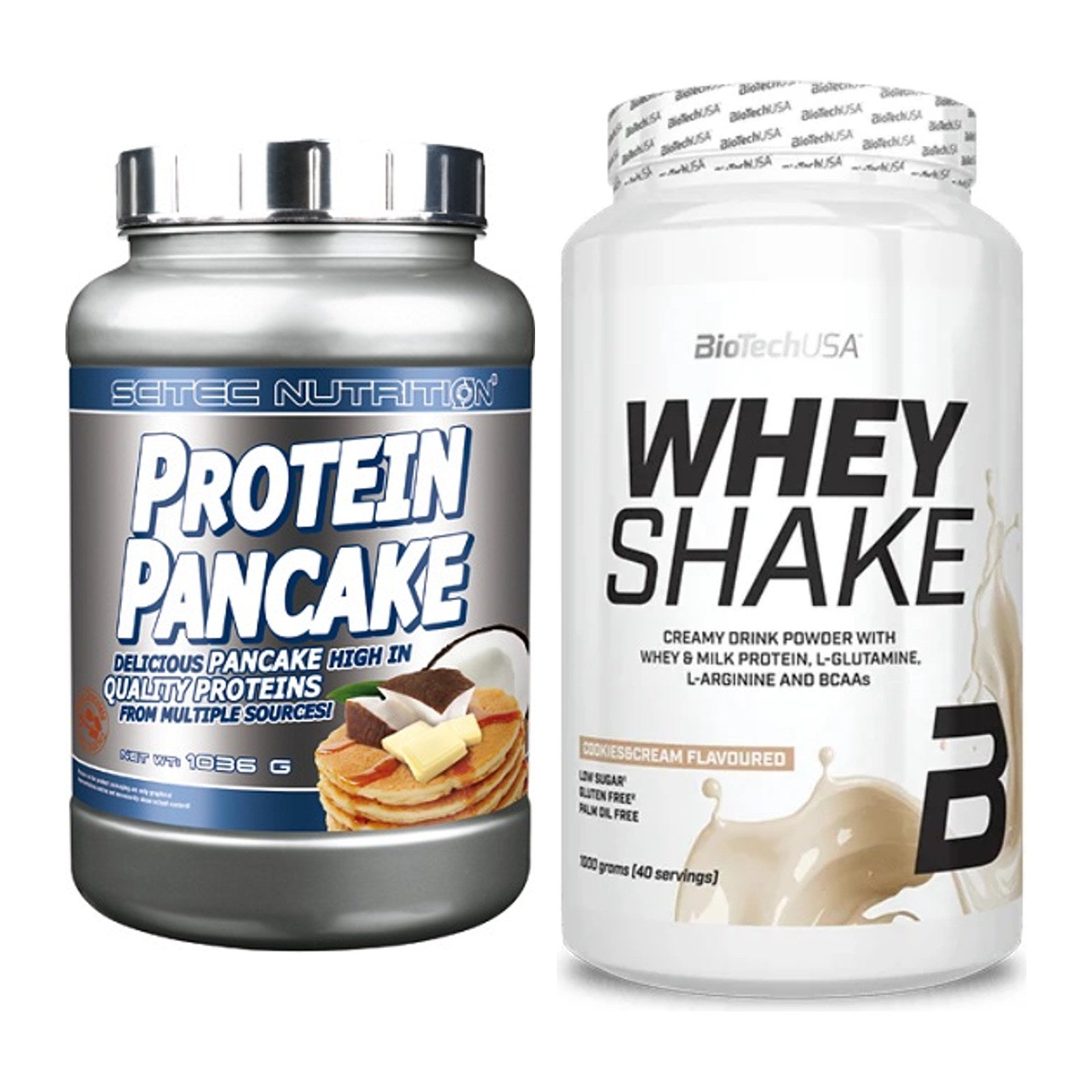 Protein-Frühstücks-Set: Scitec Protein Pancake + BioTech Whey Shake – alle enthaltenen Artikel