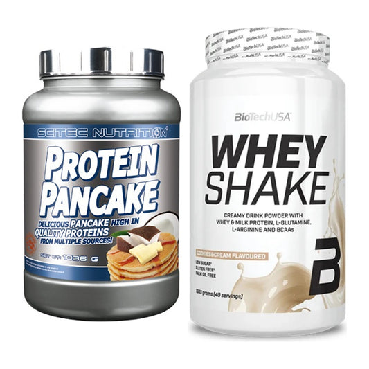 Protein-Frühstücks-Set: Scitec Protein Pancake + BioTech Whey Shake – alle enthaltenen Artikel
