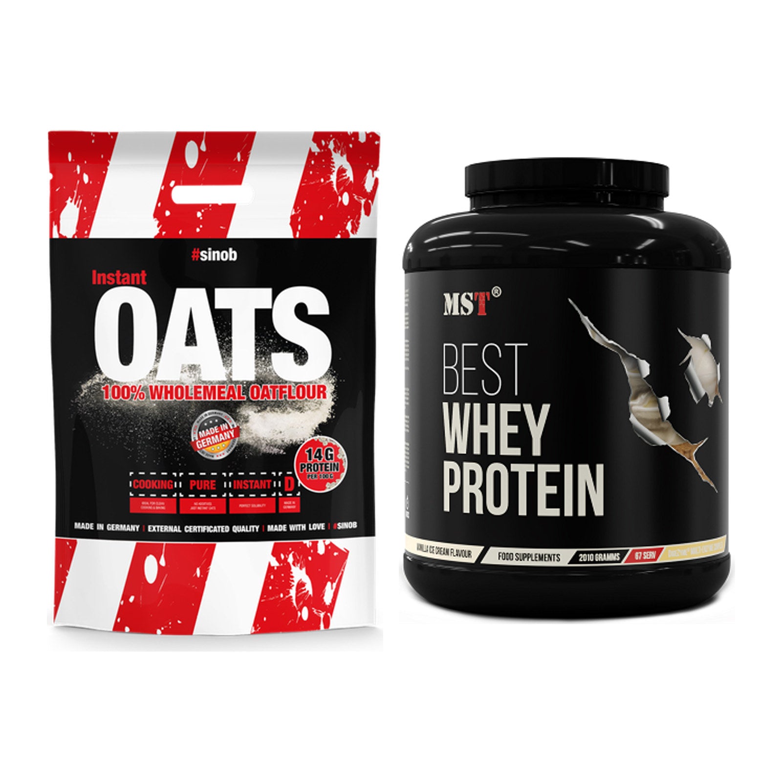 Protein-Frühstücks-Set: Sinob Instant Oats + MST Best Whey Protein – alle enthaltenen Artikel