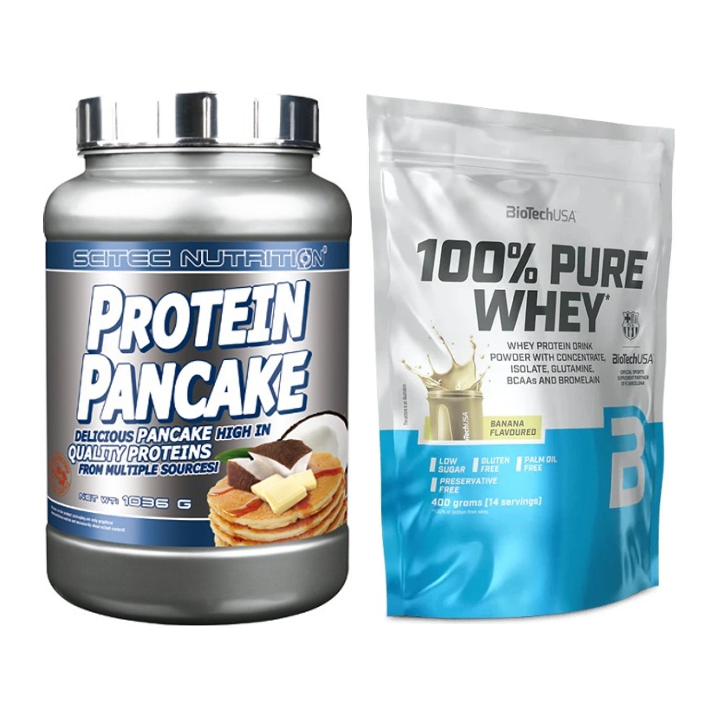 Protein-Frühstücks-Set: Scitec Protein + BioTech 100% Pure – alle enthaltenen Artikel