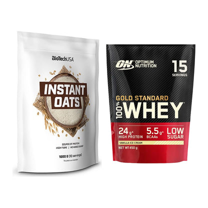 Protein-Frühstücks-Set: BioTech Instant Oats + ON Whey Gold Standard – alle enthaltenen Artikel