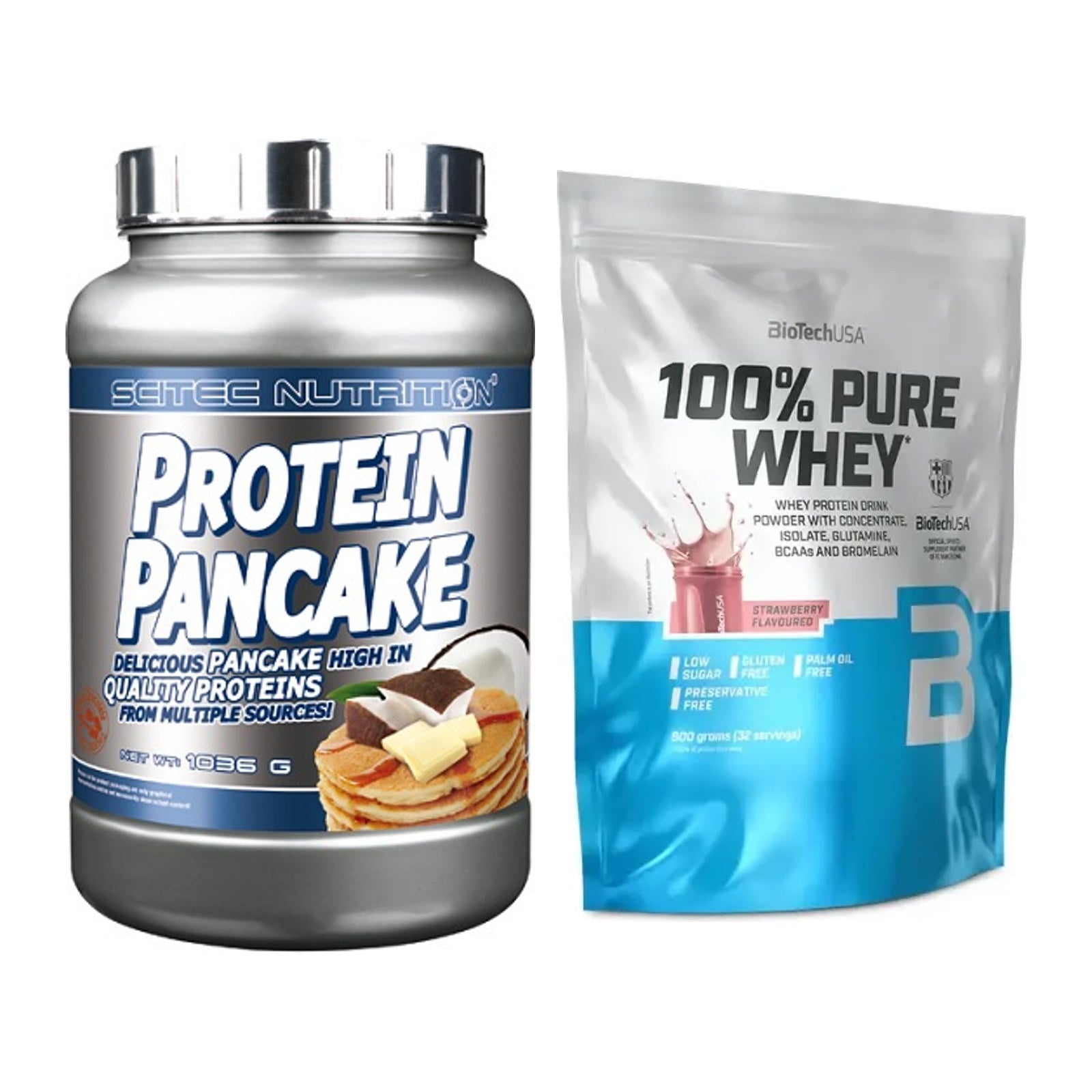 Protein-Frühstücks-Set: Scitec Protein + BioTech 100% Pure – alle enthaltenen Artikel
