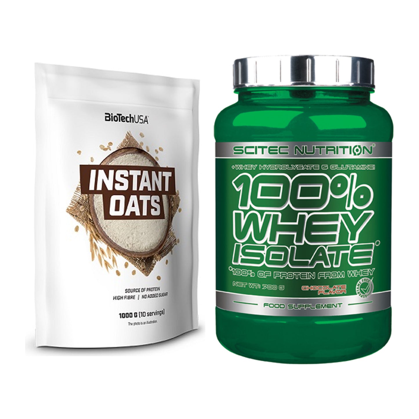 Protein-Frühstücks-Set: BioTech Instant Oats + Scitec Whey Isolate – alle enthaltenen Artikel