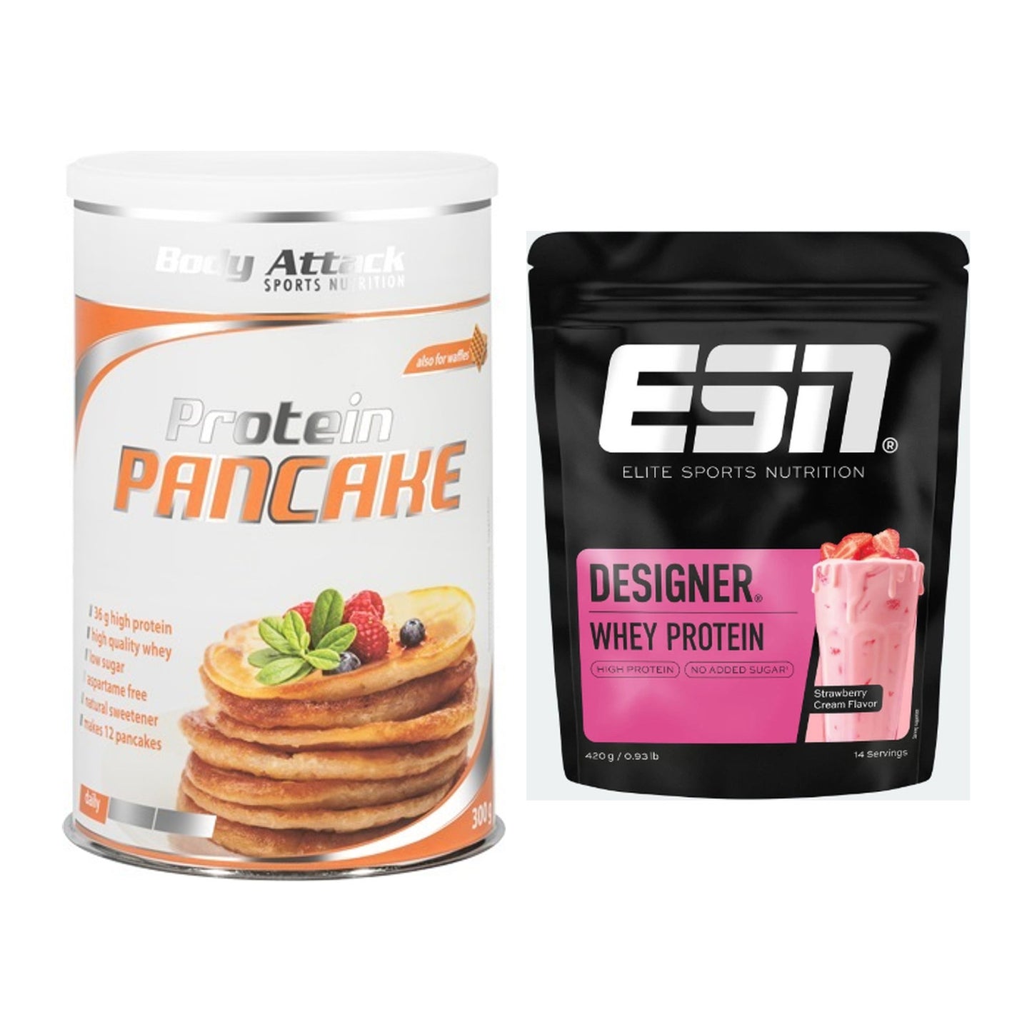 Protein-Frühstücks-Set: Body Attack Protein + ESN Designer Whey – alle enthaltenen Artikel