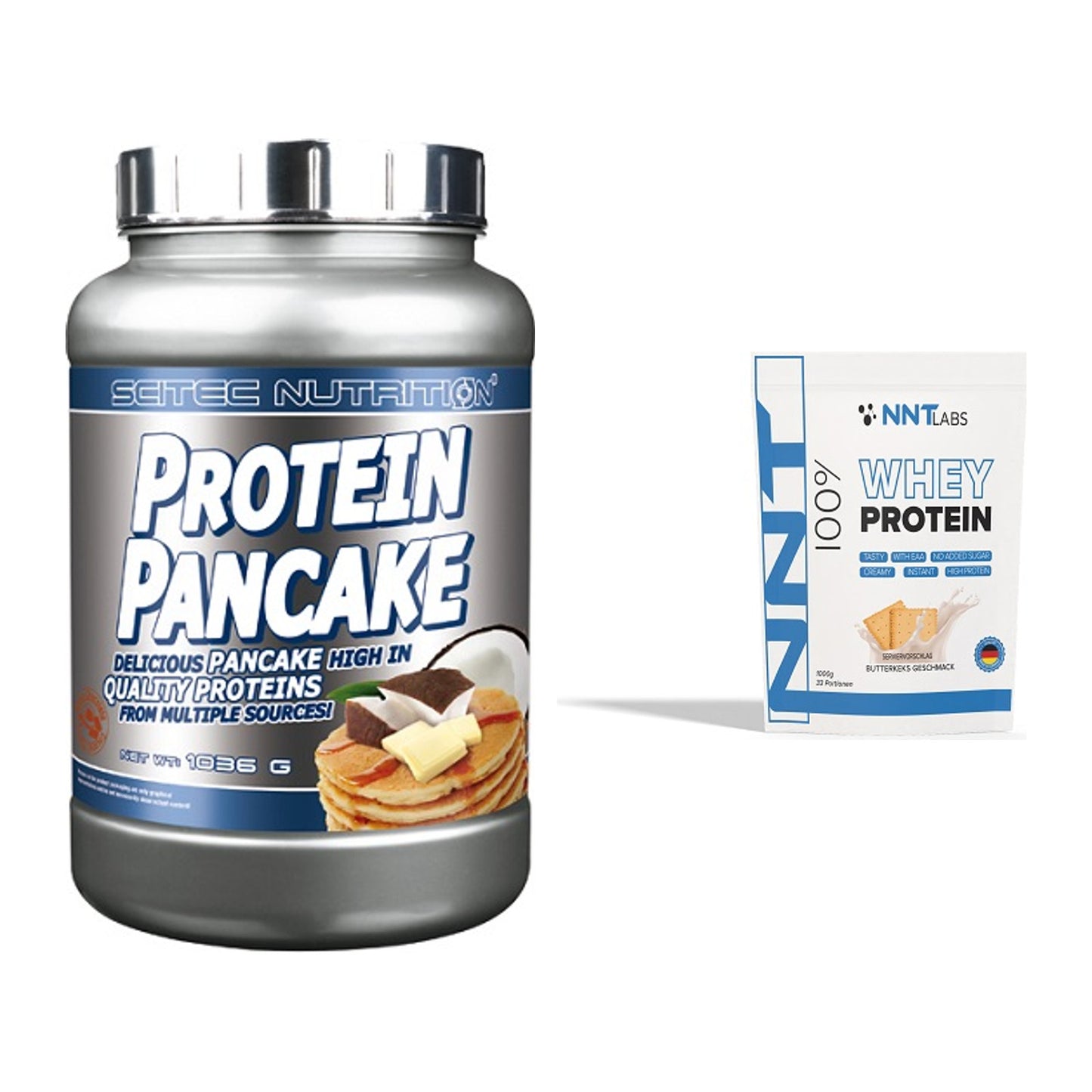 Protein-Frühstücks-Set: Scitec Protein Pancake + NNT Whey – alle enthaltenen Artikel