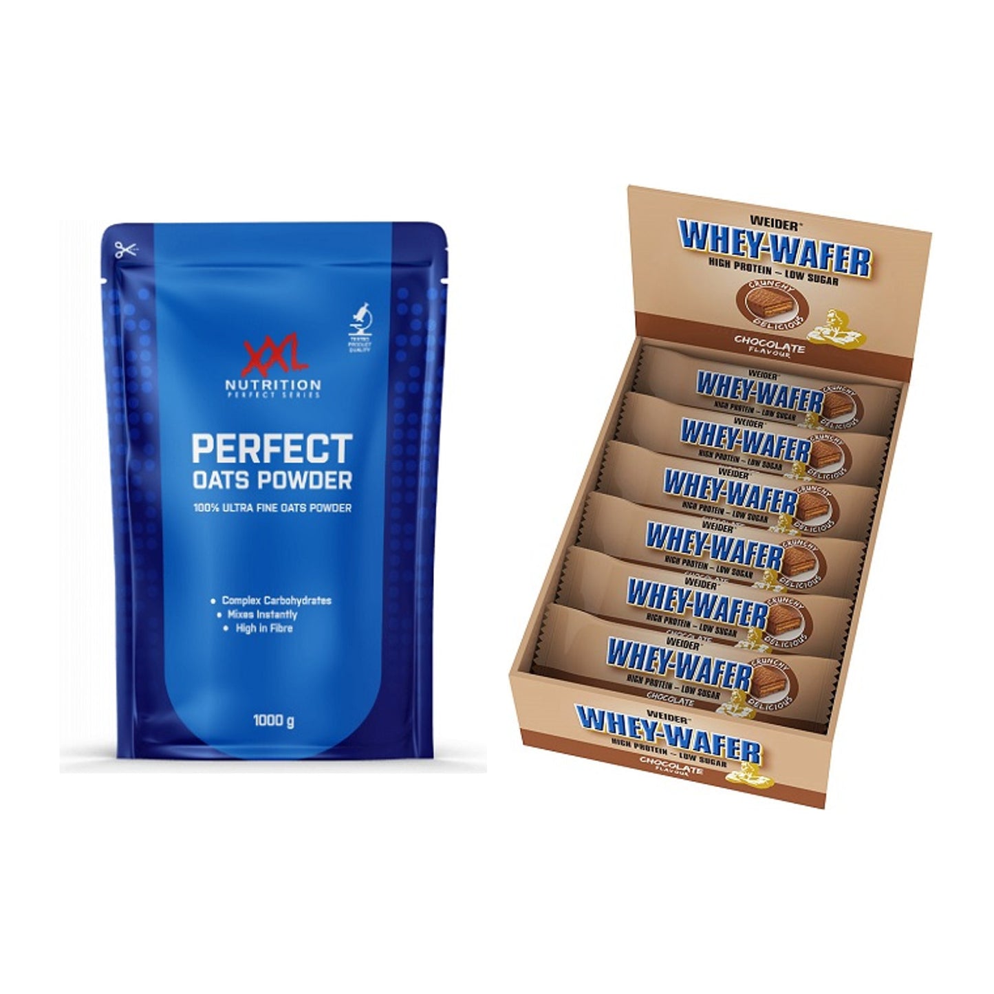 Protein-Frühstücks-Set: XXL Nutrition Perfect + Weider Whey Wafer – alle enthaltenen Artikel