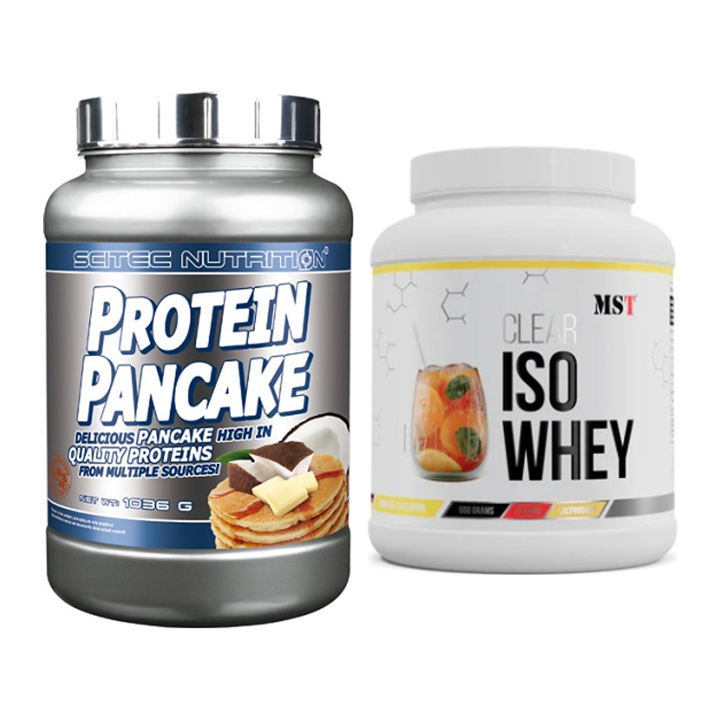 Protein-Frühstücks-Set: Scitec Protein Pancake + MST Iso Clear – alle enthaltenen Artikel