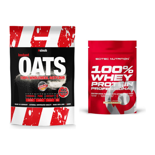 Protein-Frühstücks-Set: Sinob Instant Oats + Scitec 100% Whey Protein – alle enthaltenen Artikel