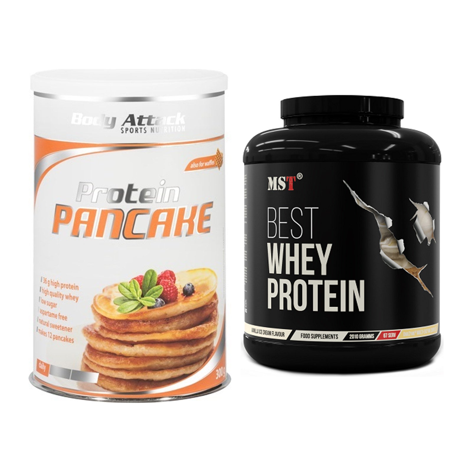Protein-Frühstücks-Set: Body Attack Protein + MST Best Whey Protein – alle enthaltenen Artikel