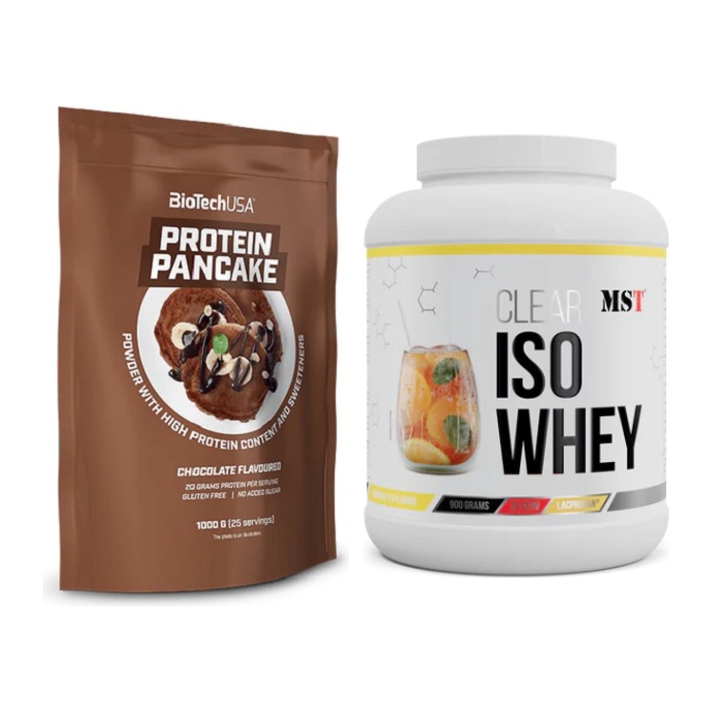 Protein-Frühstücks-Set: BioTech Protein Pancake + MST Iso Clear – alle enthaltenen Artikel
