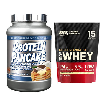 Protein-Frühstücks-Set: Scitec Protein Pancake + ON Whey Gold Standard – alle enthaltenen Artikel