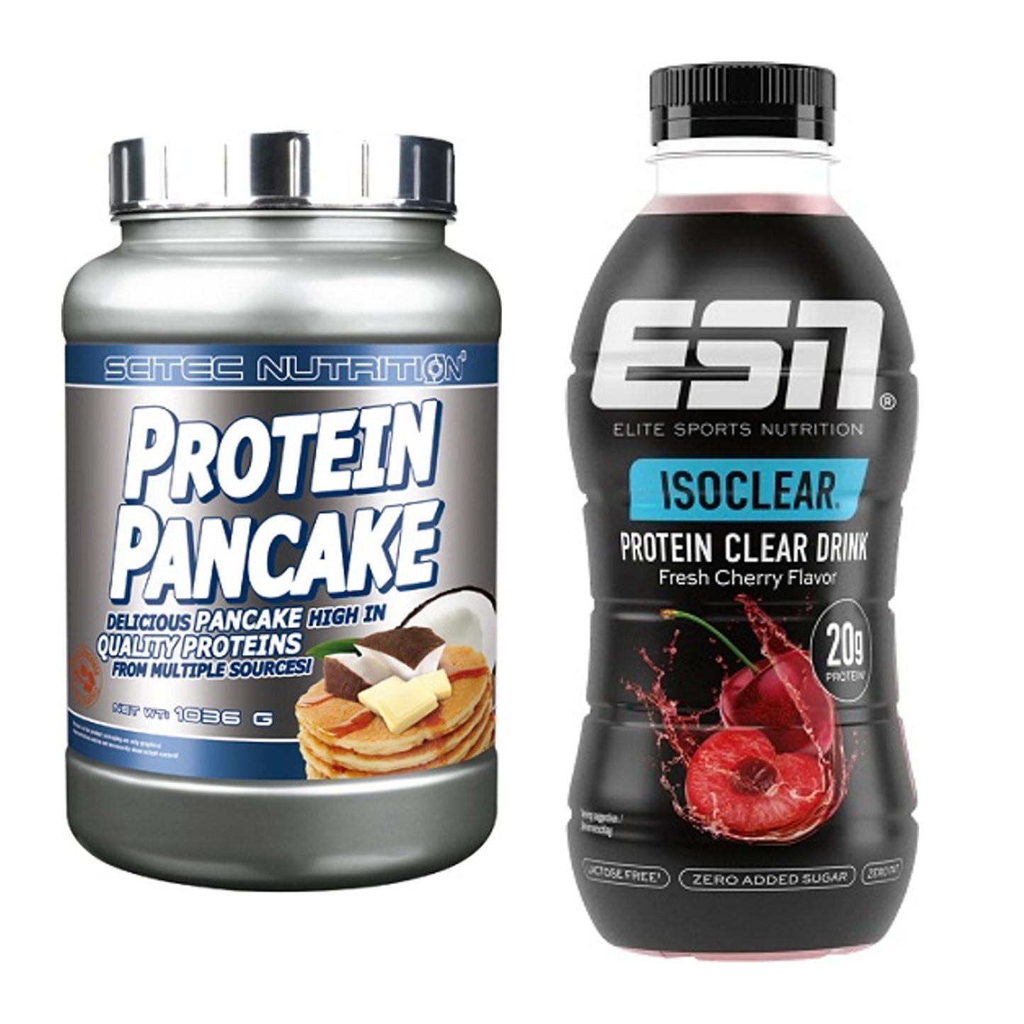 Protein-Frühstücks-Set: Scitec Protein Pancake + ESN Isoclear RTD – alle enthaltenen Artikel
