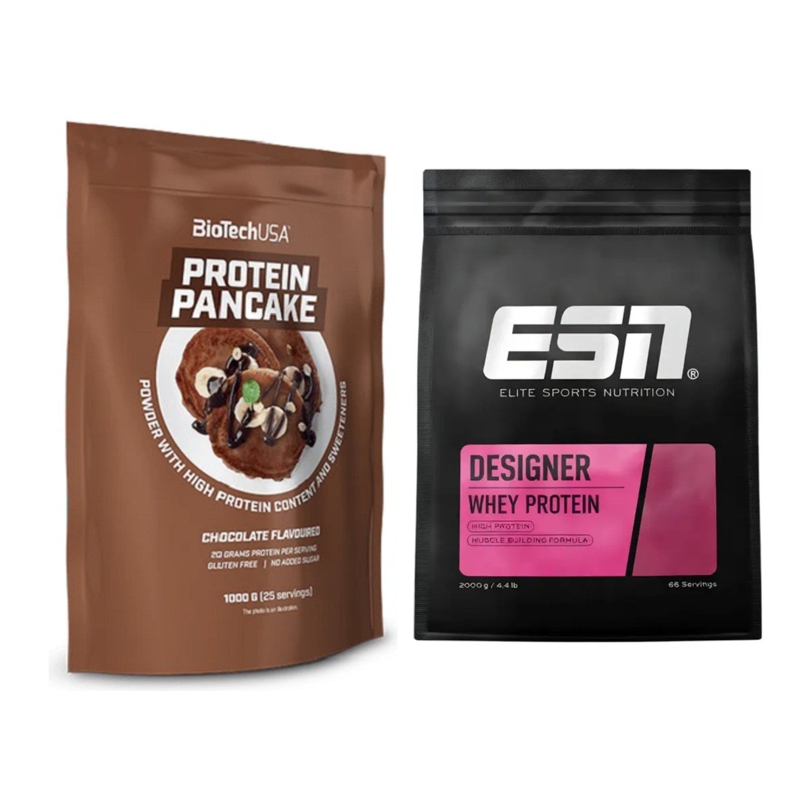 Protein-Frühstücks-Set: BioTech Protein Pancake + ESN Designer Whey – alle enthaltenen Artikel