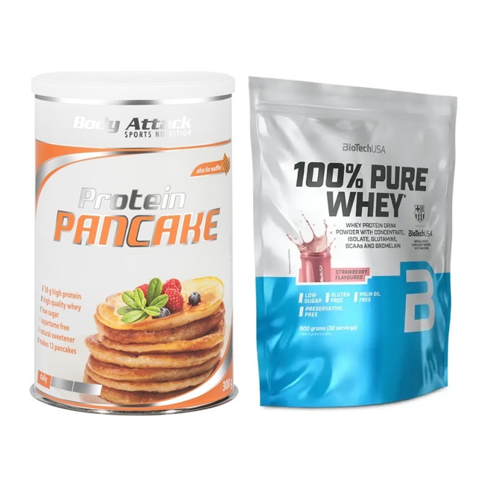 Protein-Frühstücks-Set: Body Attack Protein + BioTech 100% Pure – alle enthaltenen Artikel
