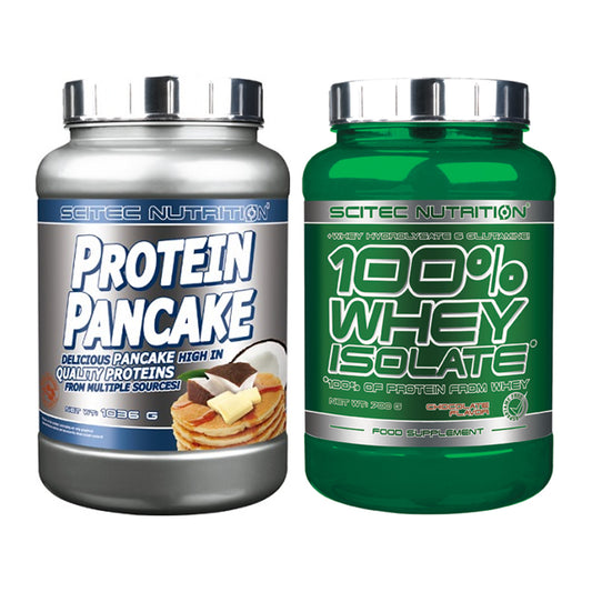 Protein-Frühstücks-Set: Scitec Protein Pancake + Scitec Whey Isolate – alle enthaltenen Artikel