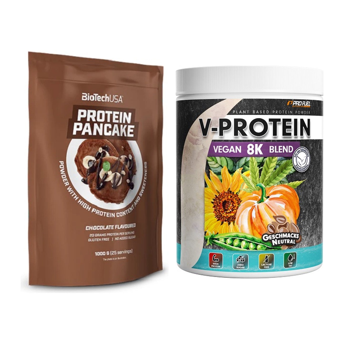 Protein-Frühstücks-Set: BioTech Protein + ProFuel V-Protein – alle enthaltenen Artikel