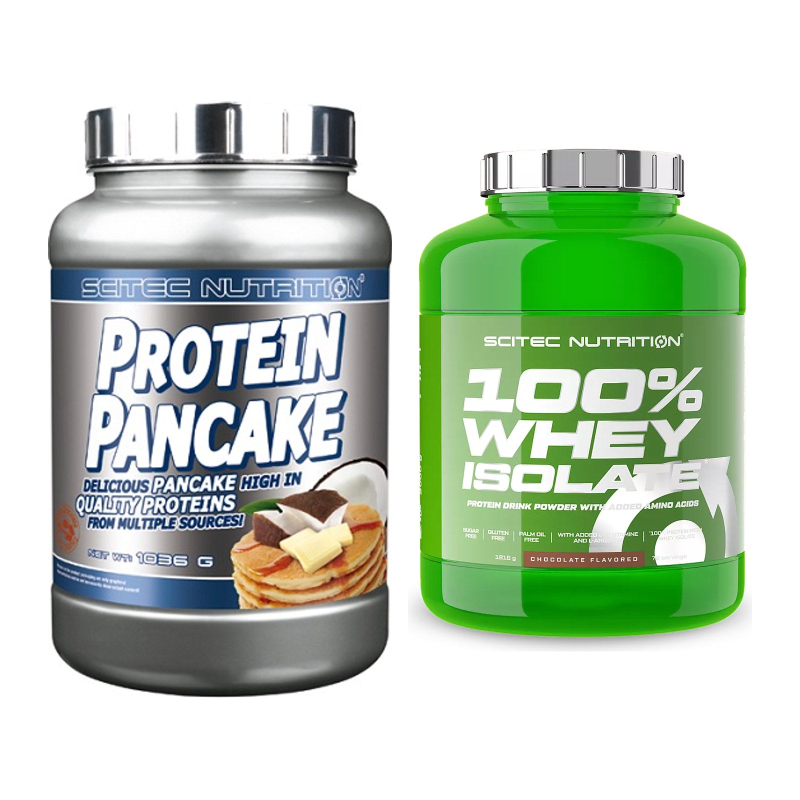 Protein-Frühstücks-Set: Scitec Protein Pancake + Scitec Whey Isolate – alle enthaltenen Artikel