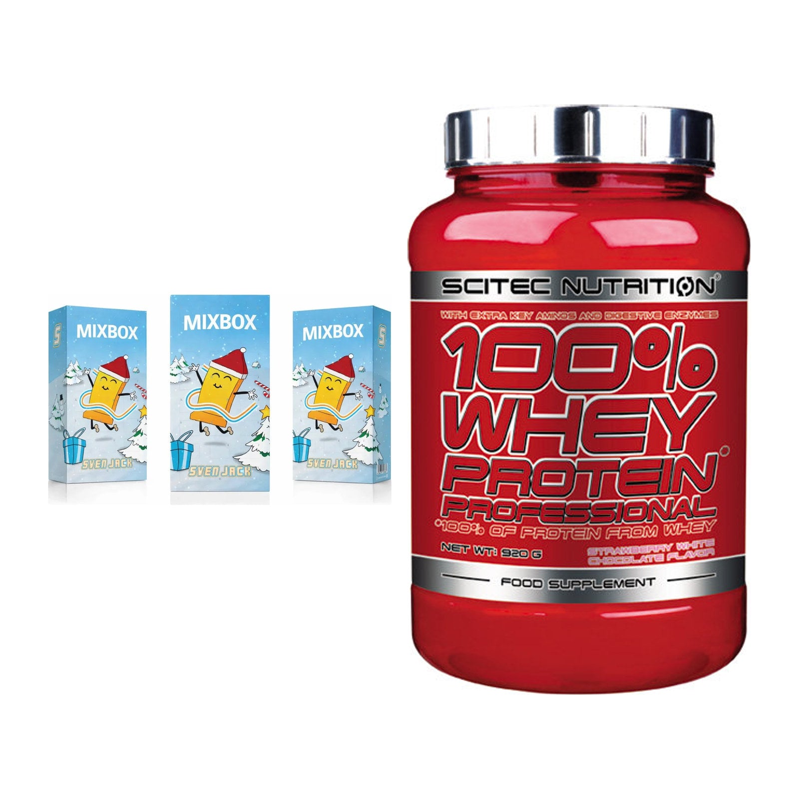 Protein-Frühstücks-Set: Sven Jack MIXBOX + Scitec 100% Whey – alle enthaltenen Artikel