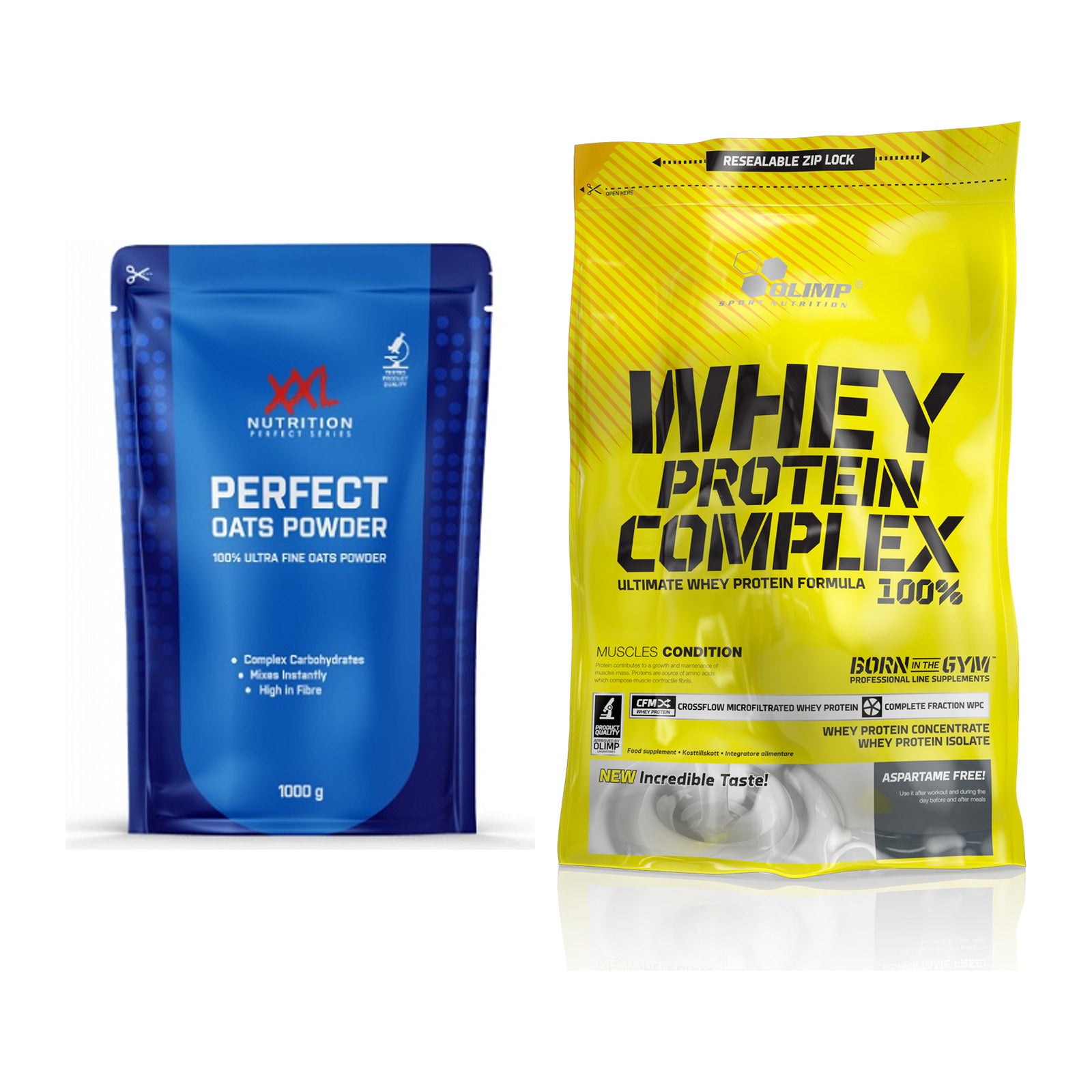 Protein-Frühstücks-Set: XXL Nutrition Perfect + Olimp Whey Protein – alle enthaltenen Artikel