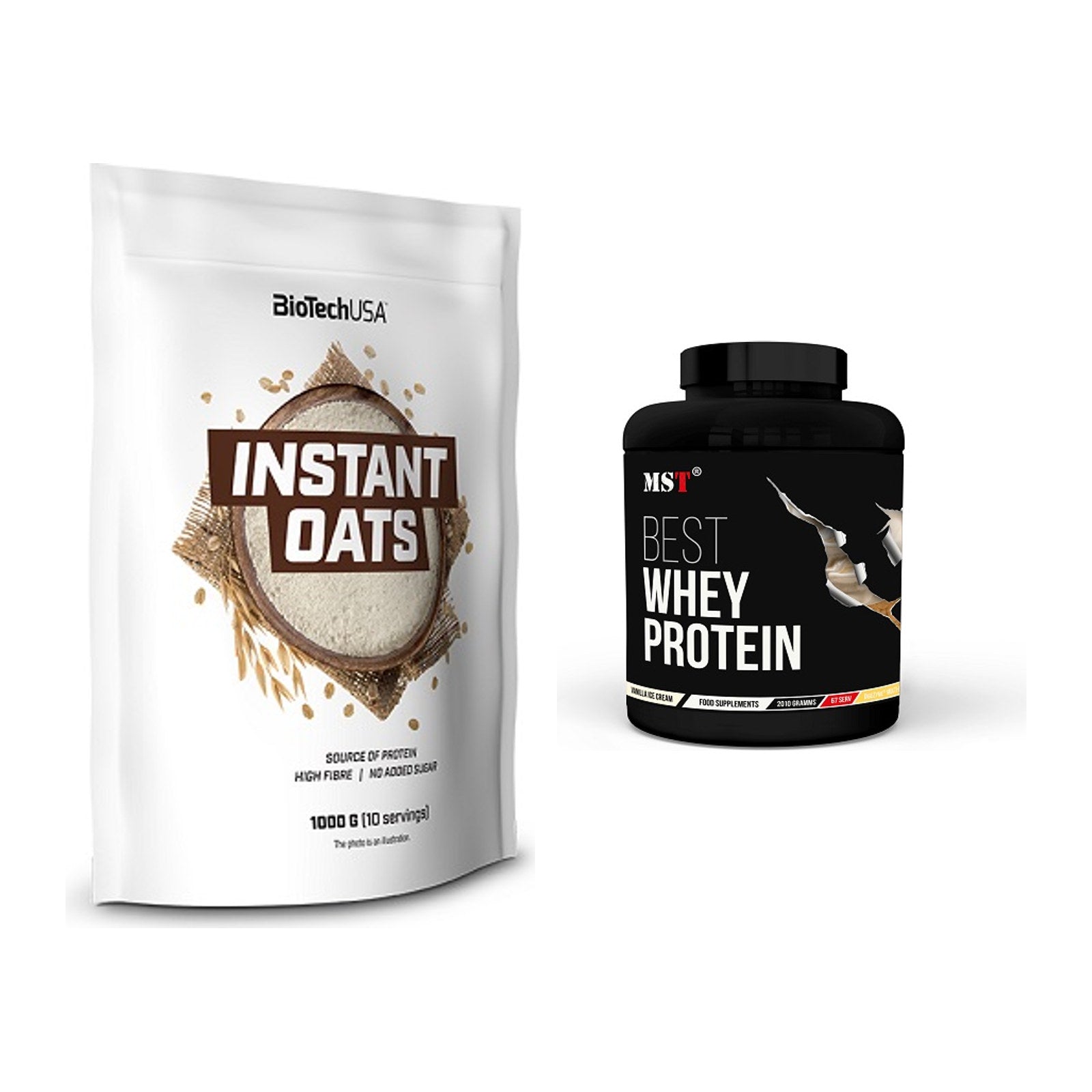 Protein-Frühstücks-Set: BioTech Instant Oats + MST Best Whey Protein – alle enthaltenen Artikel
