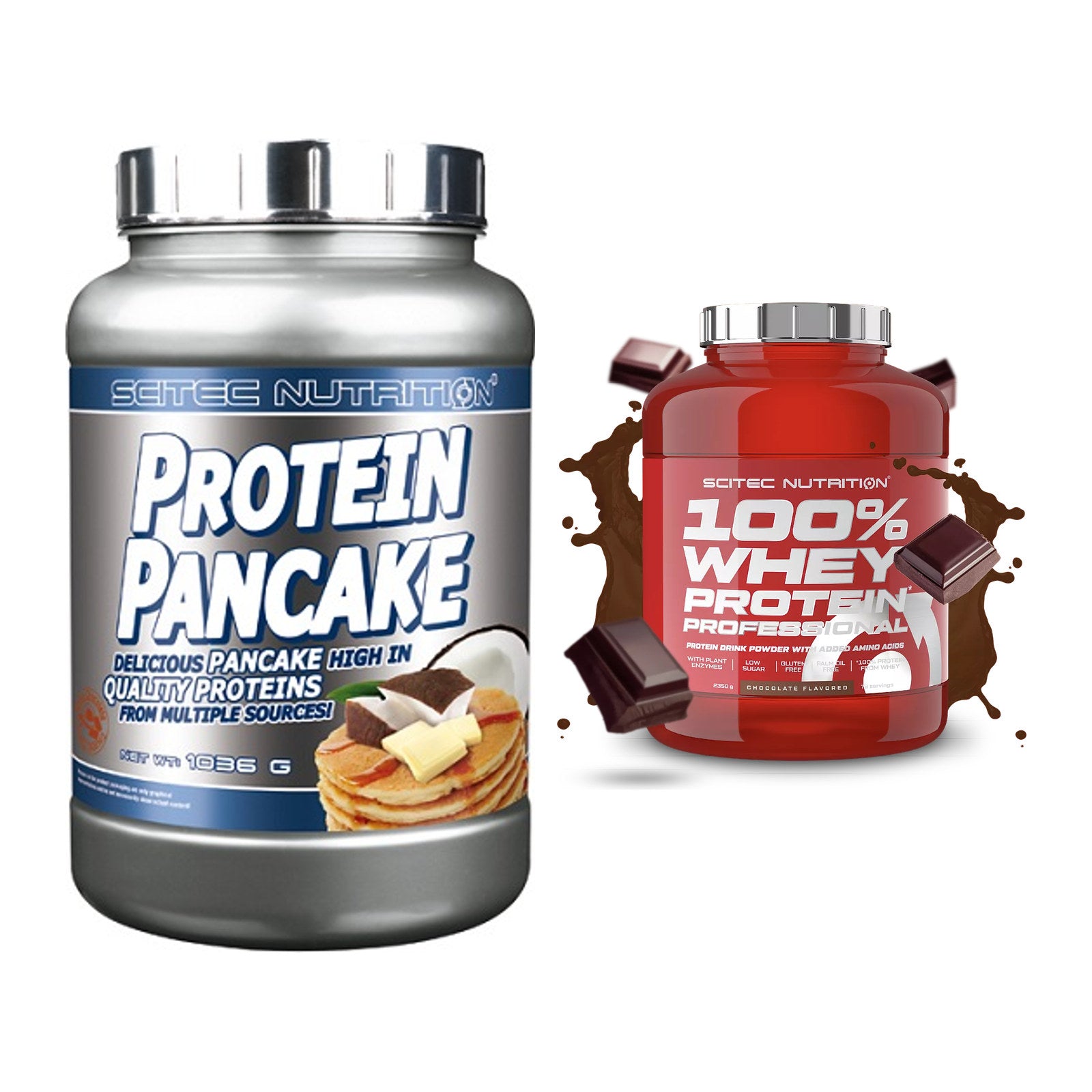 Protein-Frühstücks-Set: Scitec Protein + Scitec 100% Whey – alle enthaltenen Artikel